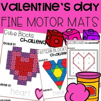 Preview of Valentine's Day Fine Motor Math Maths for Preschool, Pre-K, and Kindergarten