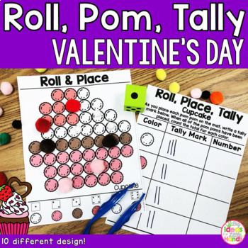 Preview of Valentine's Day Fine Motor Pom Pom Tally Counting Activity