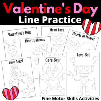Preview of Valentine's Day Fine Motor Skills Tracing Activities- Pencil Control