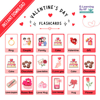 Preview of Valentine's Day Flashcards - A Love-Filled Learning Experience!
