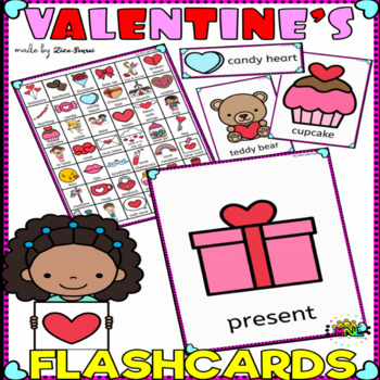 Preview of Valentine's Day Picture Cards Flashcards Posters Word Wall Color Only