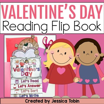 Preview of Valentine's Day Reading and Writing Flip Book with Craft - Bulletin Board Option