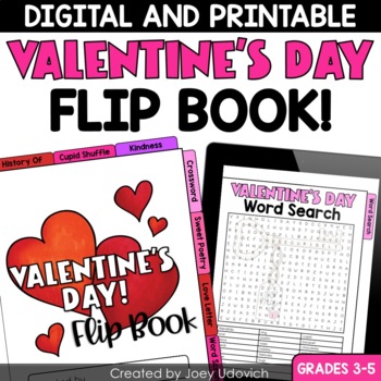 Preview of Valentine's Day Flip Book | Worksheets | Activities | Digital Resource Option