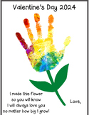 2024 Valentine's Day Flower Handprint Craft/Gift for Paren