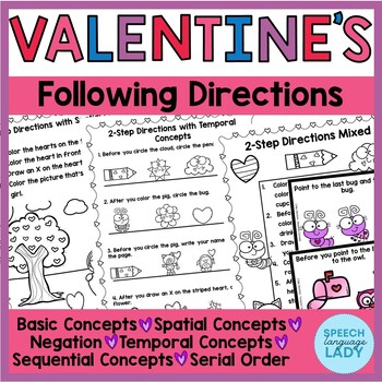Preview of Valentine's Day Following 1 Step and 2 Step Directions
