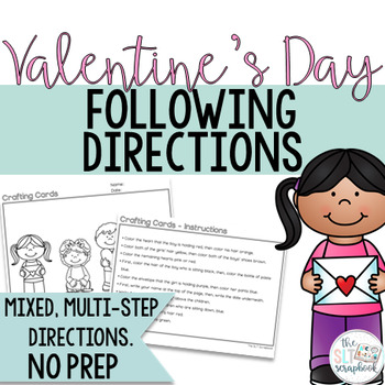 Preview of Valentine's Day Following Directions Coloring Pack- Mixed directions
