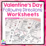 Valentine's Day Following Directions Worksheets Speech The