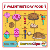 Valentine's Day Food Clipart, Party Food Set
