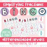 Fraction BINGO (Simplifying & Equivalent) Digital & Print 