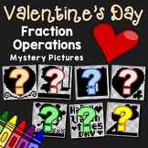 February Coloring Math Challenges Valentine Fraction Activ