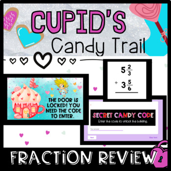Preview of 5th Grade Valentine's Day Fraction Activities - Fraction Review and Practice