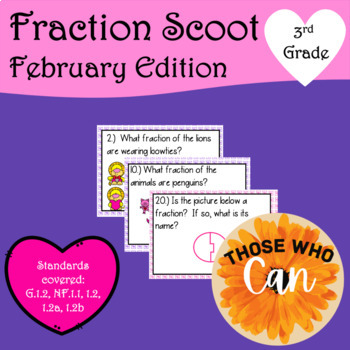 Preview of Valentine's Day Fraction Scoot