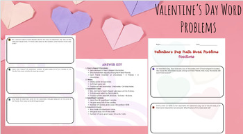 Preview of Valentine's Day Fraction Word Problems