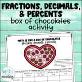 Valentine's Day Fractions Decimals and Percents Activity B