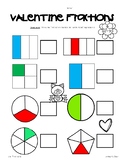 Valentine's Day Fractions Worksheet Pack - Naming Unit and