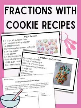 Preview of Valentine's Day Fractions with Cookie Recipes | Real World Math Connection