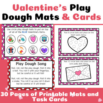 Preview of Valentine's Day Free Play Dough Mats