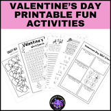 Valentine's Day Fun Activities Printable Set no prep