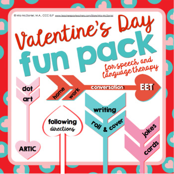 Valentine's Day Fun Pack | NO PREP Speech Language Activities & Homework