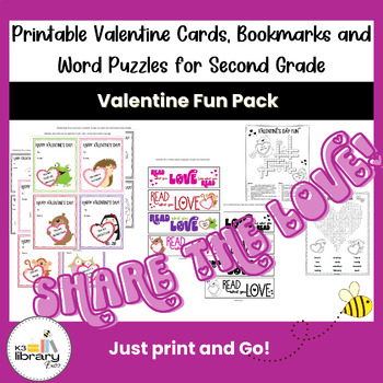 Preview of Valentine Fun Pack: Valentine Cards, Bookmarks and Word Puzzles
