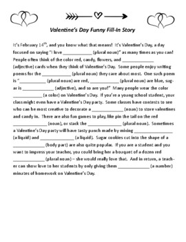 Valentine's Day Funny Fill-In Story (