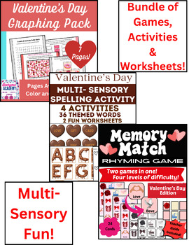 Preview of Valentine's Day Funpack BUNDLE! Multi-Sensory Games, Activities & Worksheets