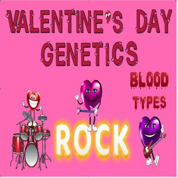 Preview of Valentine's Day Genetics, Heredity, Inheritance Punnett Square BLOOD TYPES