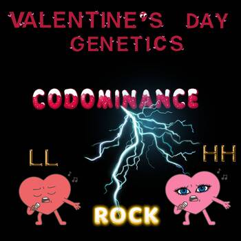 Preview of Valentine's Day Genetics, Heredity, Inheritance Punnett Square CODOMINANCE ROCKS