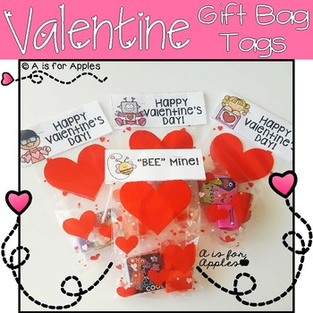 Valentine's Day Gift Bag Tags {FREEBIE} by A is for Apples