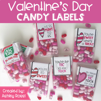 Valentine's Day Treat Tags  Valentine's Day Gifts for Students by