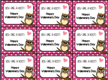 Valentine's Day Gift Tag and Homework Pass-You are a hoot! | TPT