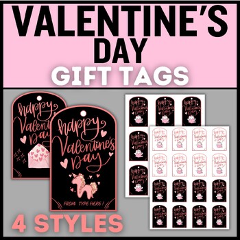Preview of Valentine's Day Gift Tags | Editable & Printable Designs Valentine's Gifts tags