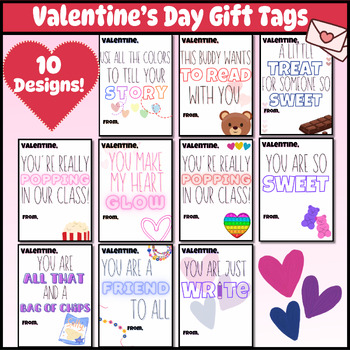 Valentine's Day Gift Tags - Valentine Cards for Students - 10 Designs