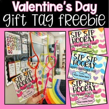 Preview of Valentine's Day Gift Tags for Straws FREEBIE