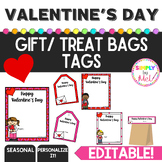 Valentine's Day Gift Tags l Treat Bag Topper l Editable l 