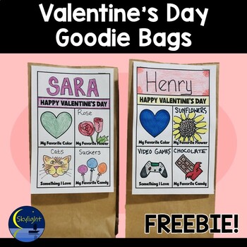 Valentine's Day Goodie Bags FREEBIE! by Skylight Resources | TPT