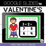 Valentine's Day Google Slides™ Addition Facts Practice Set 2