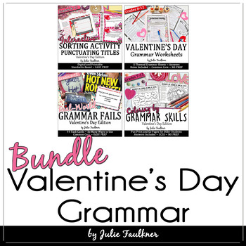 Preview of Valentine's Day Grammar Activities, BUNDLE
