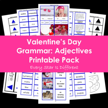Preview of Valentine's Day Grammar: Adjectives Printable Pack