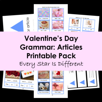 Preview of Valentine's Day Grammar: Articles Printable Pack