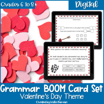 Preview of Valentine's Day Grammar BOOM Cards