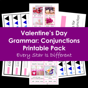 Preview of Valentine's Day Grammar: Conjunctions Printable Pack