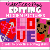 Valentine's Day Grammar Editing Hidden Pictures STAAR RLA Prep