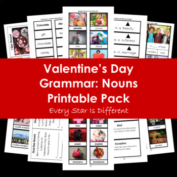 Preview of Valentine's Day Grammar: Nouns Printable Pack