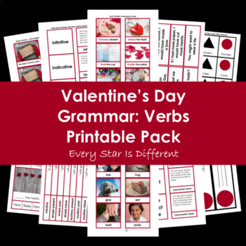 Preview of Valentine's Day Grammar: Verbs Printable Pack