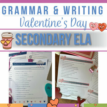 Preview of Valentine's Day Grammar and Writing Bundle for Secondary ELA | February ELA