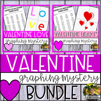 Preview of Valentine's Day Graphing Mystery Picture BUNDLE