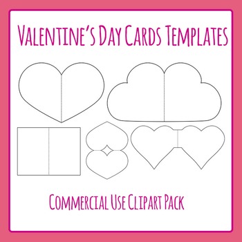 Preview of Valentine's Day Greeting Card Templates My Valentine Clip Art / Clipart Set