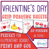 Valentine's Day Grid Drawing Set - Elementary and Homeschool