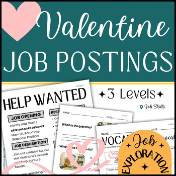 Preview of Valentine's Day HELP WANTED | Career Exploration Worksheets | Functional Reading